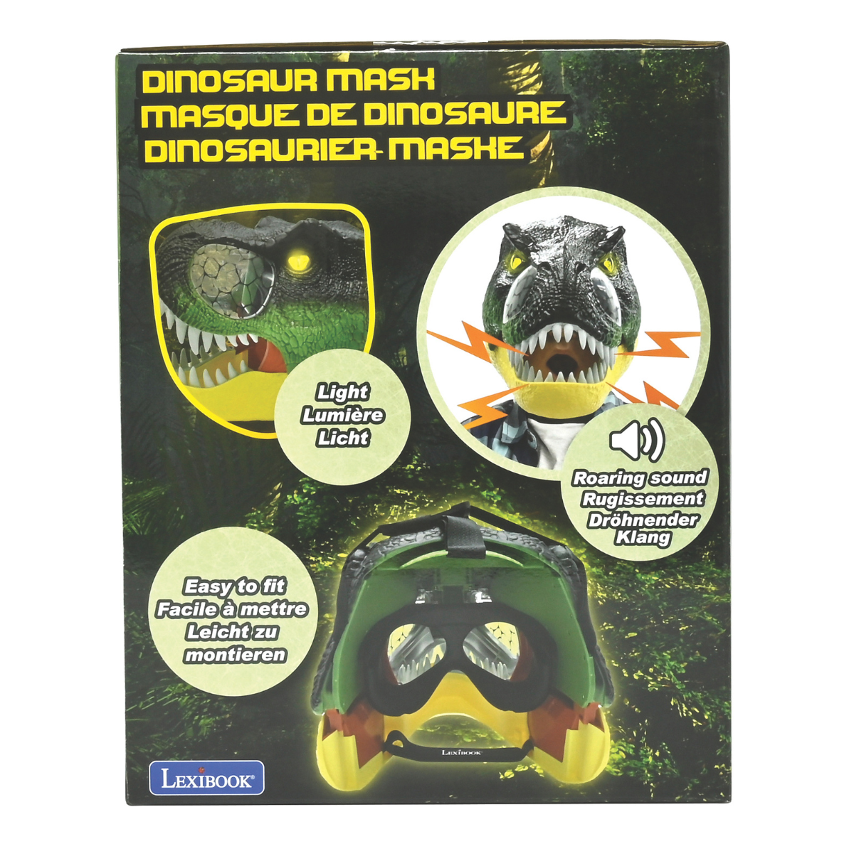 LEXIBOOK Realistic Dinosaur mask with sound and light effects