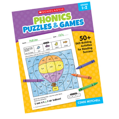 Scholastic Phonics Puzzles & Games - Activity Book Grades 1-2