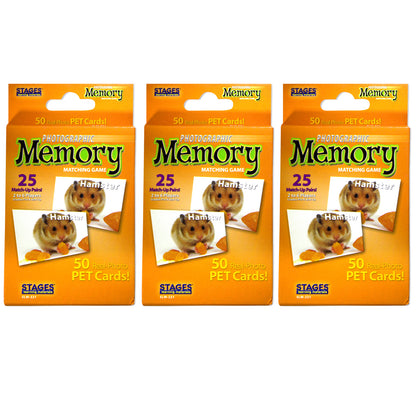 Stages Learning Pets Memory Matching Game - Photographic Cards - Pack of 3