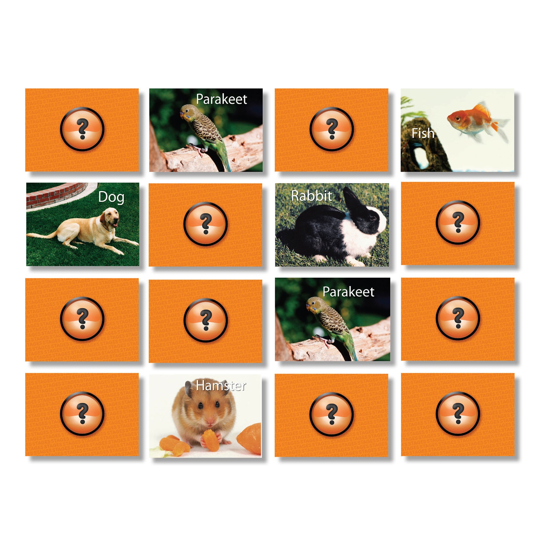 Stages Learning Pets Memory Matching Game - Photographic Cards - Pack of 3