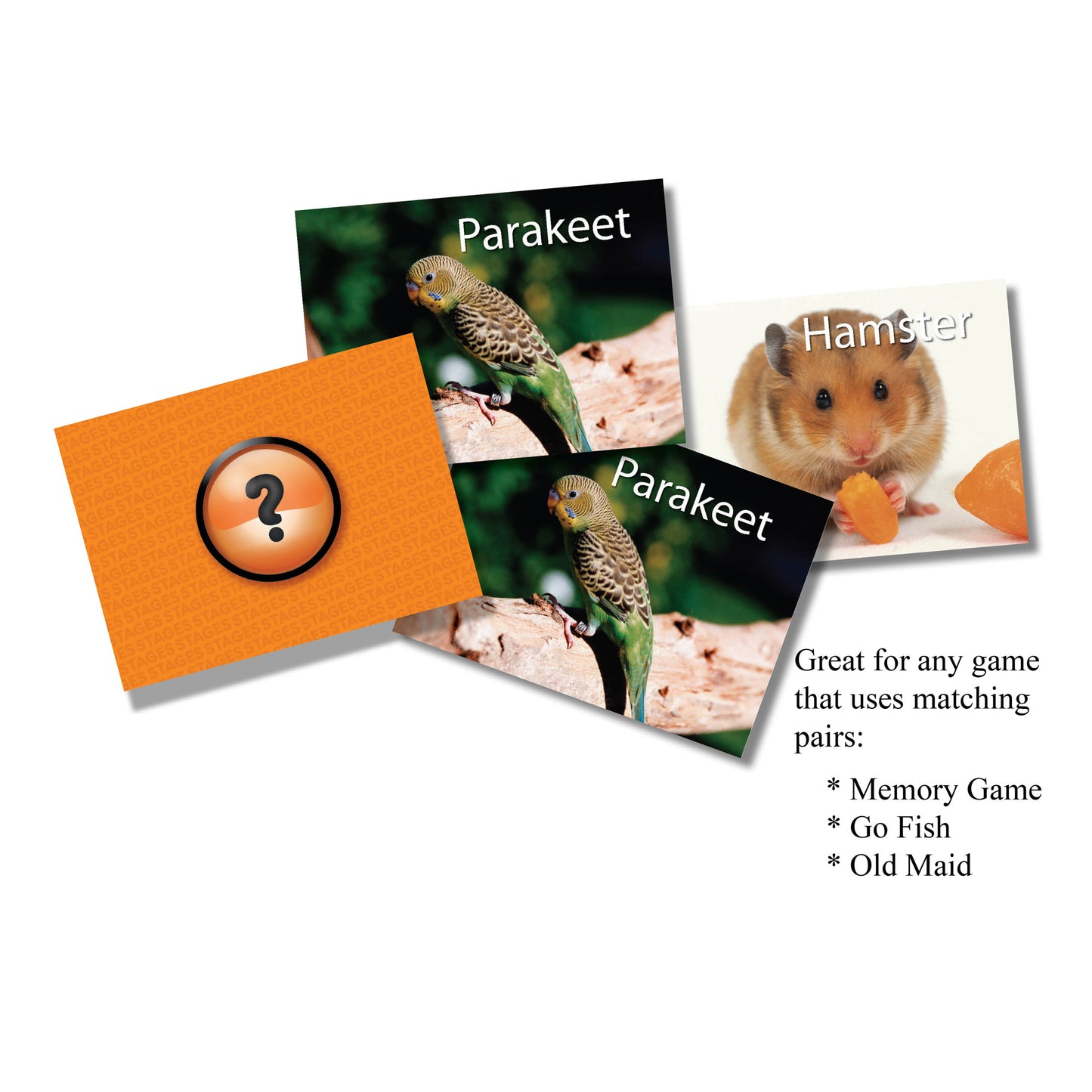 Stages Learning Pets Memory Matching Game - Photographic Cards - Pack of 3