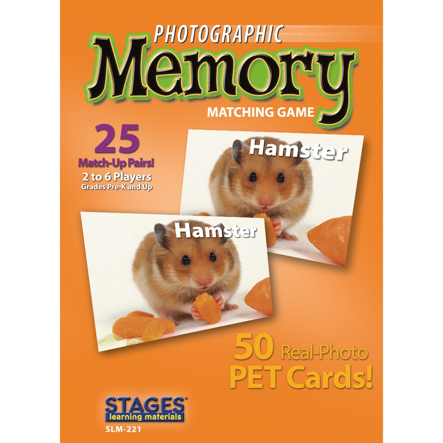 Stages Learning Pets Memory Matching Game - Photographic Cards - Pack of 3