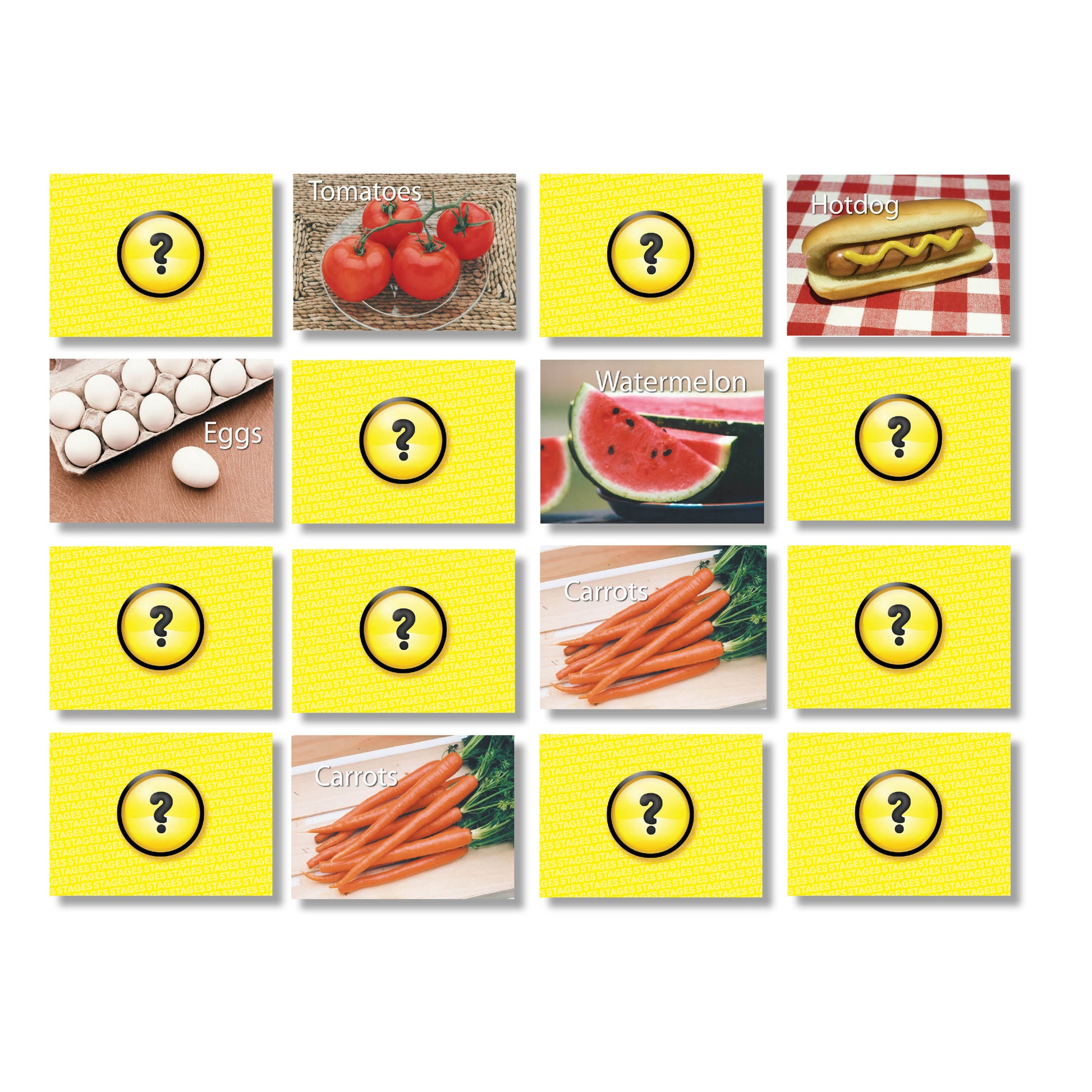 Stages Learning Materials Memory Match Game - Food Trio