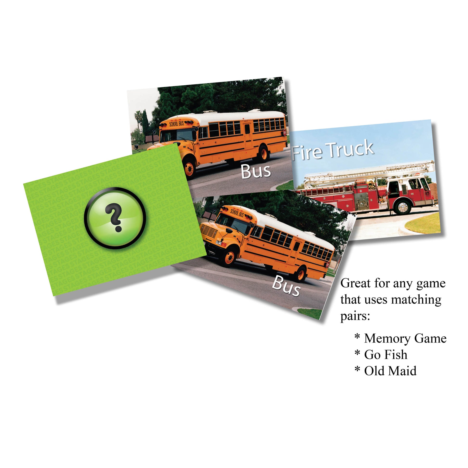 Stages Learning Photographic Memory Match Game - Vehicles Edition - 3 Pack