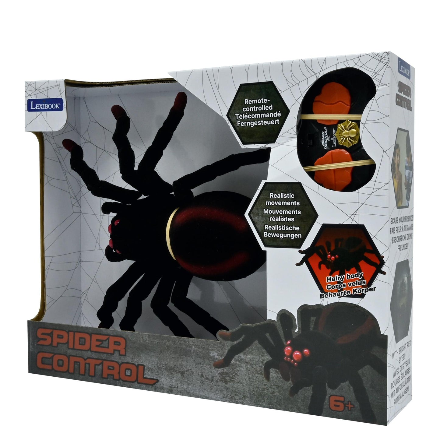 Lexibook Realistic Tarantula - Remote Controlled Spider with Light Effects - Black