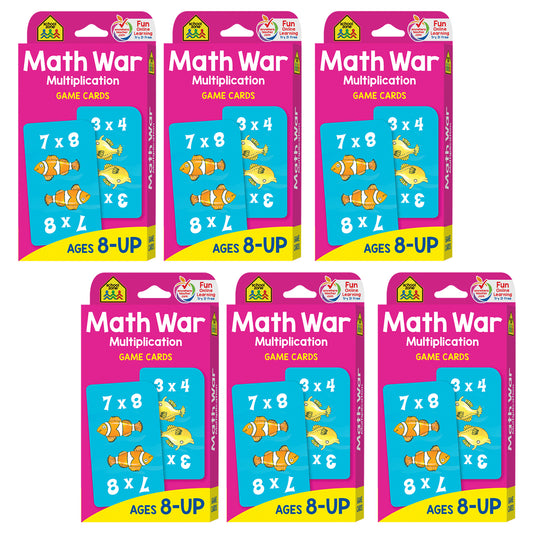 School Zone Math War Multiplication Game Cards - Underwater Adventure - 6 Sets