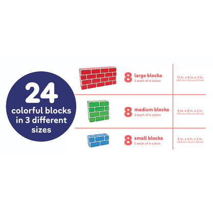 Teacher Created Resources® Easy-Stack Cardboard Blocks, 24 Piece Set