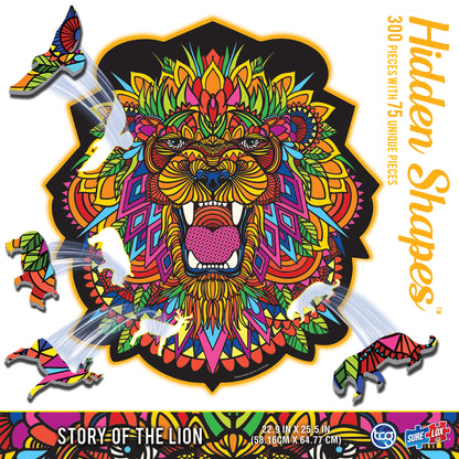 Vibrant Lion-Shaped Jigsaw Puzzle - 300 pc