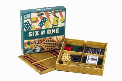 Professor Puzzle 6-in-1 Wooden Games Compendium