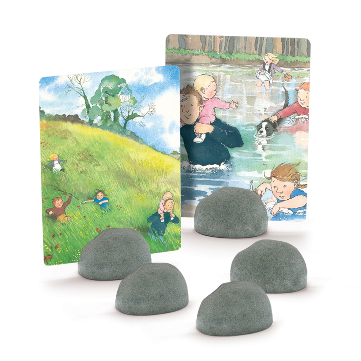 Yellow Door Stand-it-Stones, Set of 5 - Real Stone Card Holders