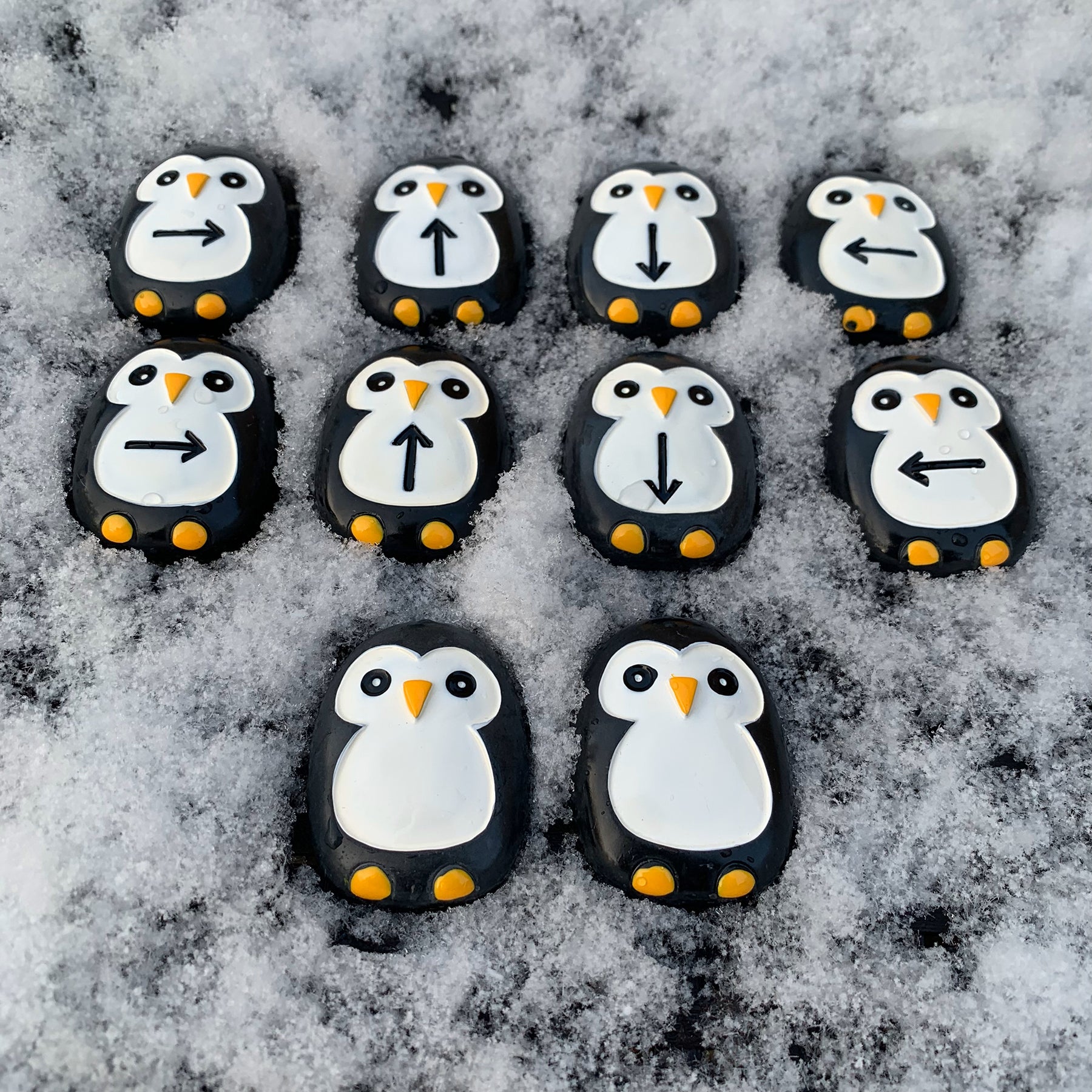 Yellow Door Pre-Coding Penguin Stones - Tactile Learning Set of 18
