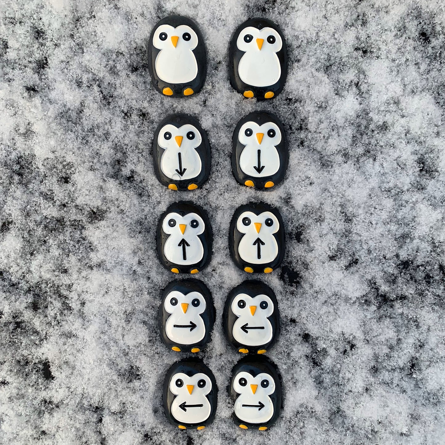 Yellow Door Pre-Coding Penguin Stones - Tactile Learning Set of 18