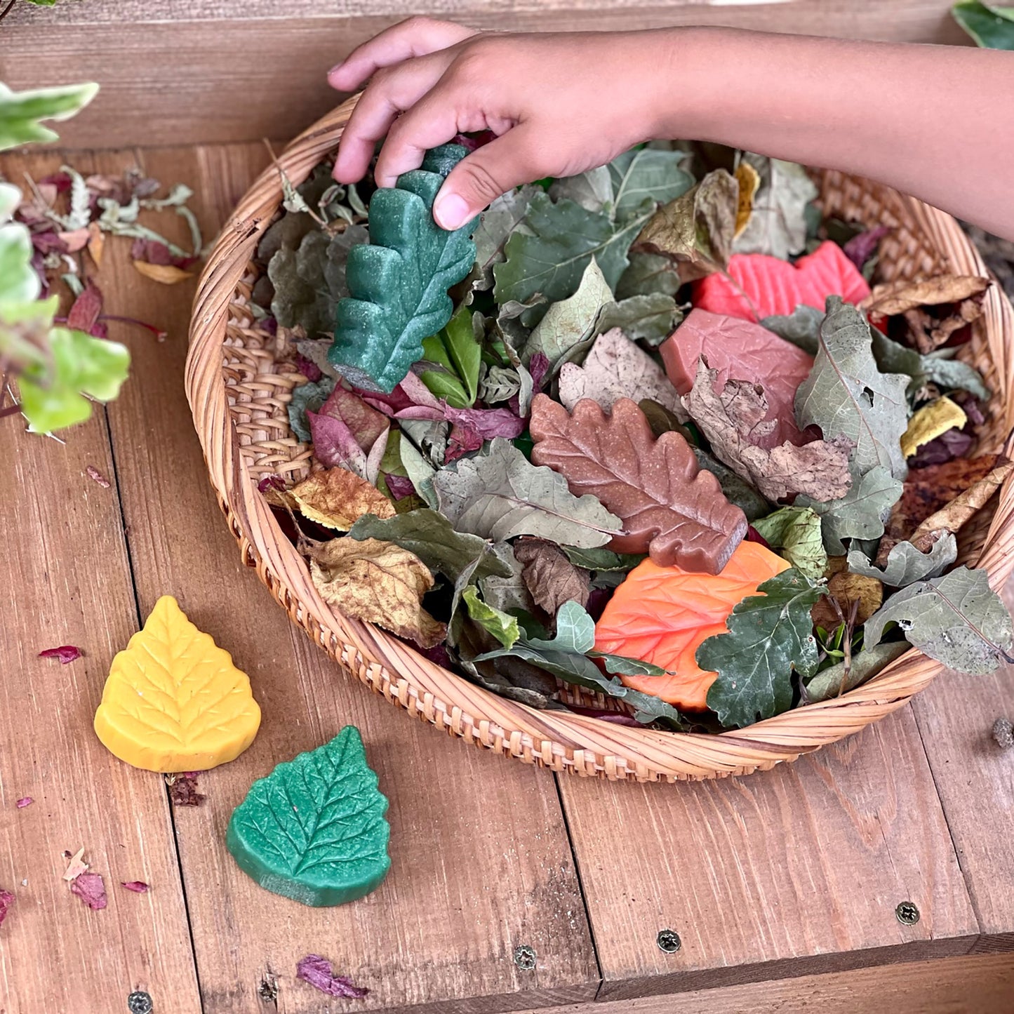 Yellow Door Sensory Play Stones - Leaves - Set of 12