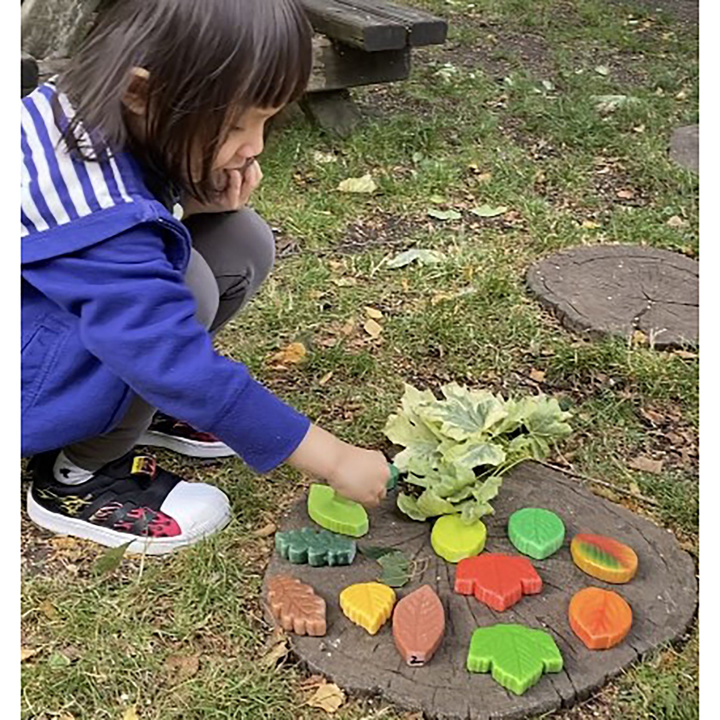 Yellow Door Sensory Play Stones - Leaves - Set of 12
