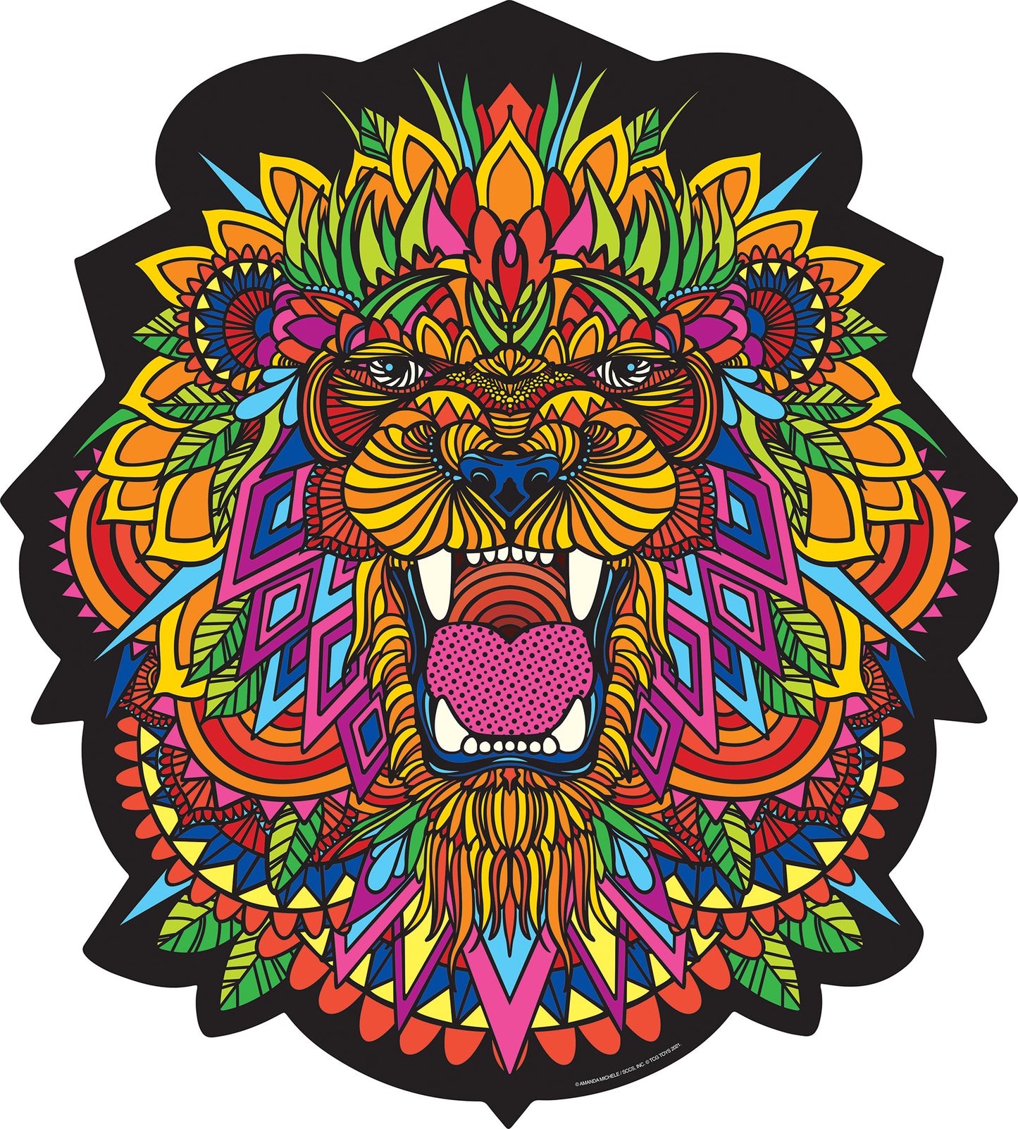 Vibrant Lion-Shaped Jigsaw Puzzle - 300 pc