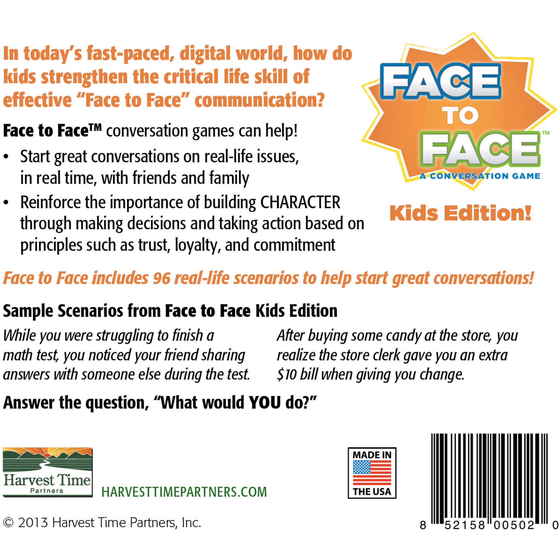 In today's fast-paced, digital world, how do kids strengthen the critical life skill of effective "Face to Face" communication? Face to Face conversation games