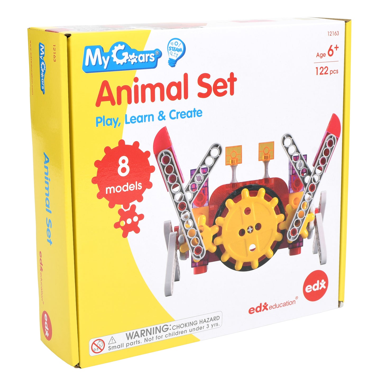 My Gears Animal Set building kit box showing yellow packaging with red gear-based animal model construction displayed on front