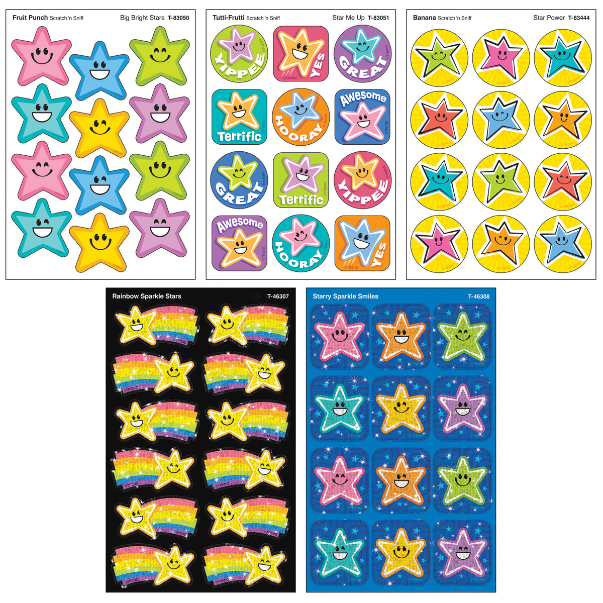 TREND Scratch 'N Sniff All Stars – 240ct Scented Stickers, Star Celebration Pack