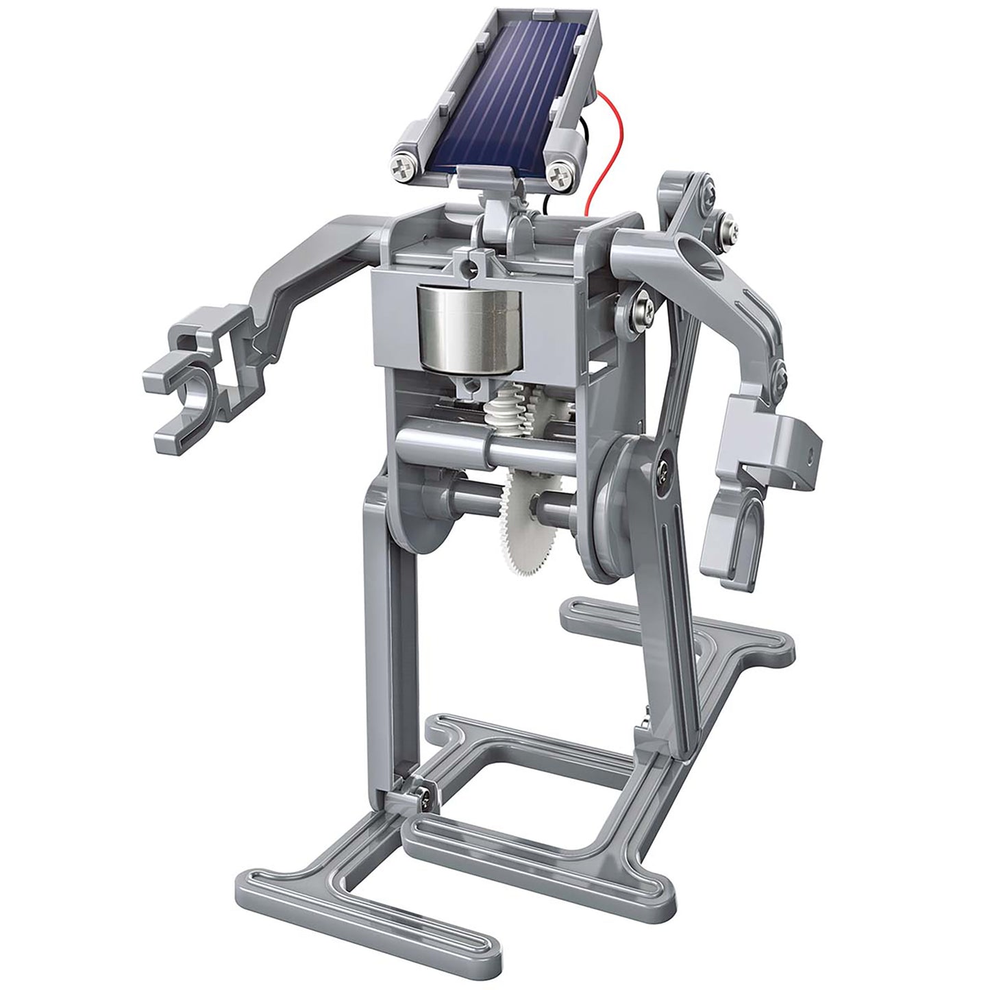 Green Science Solar Robot with articulated arms, solar panel, and mechanical gears