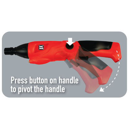Tool Tech Deluxe Helmet Tool Set red powered screwdriver with pivoting handle and LED light