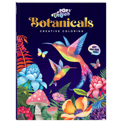 Pop Velvet Botanicals Creative Coloring Book with Hummingbirds and Flowers