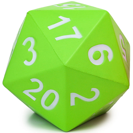 KESS Giant D20 Foam Dice green 5-inch oversized 20-sided RPG die