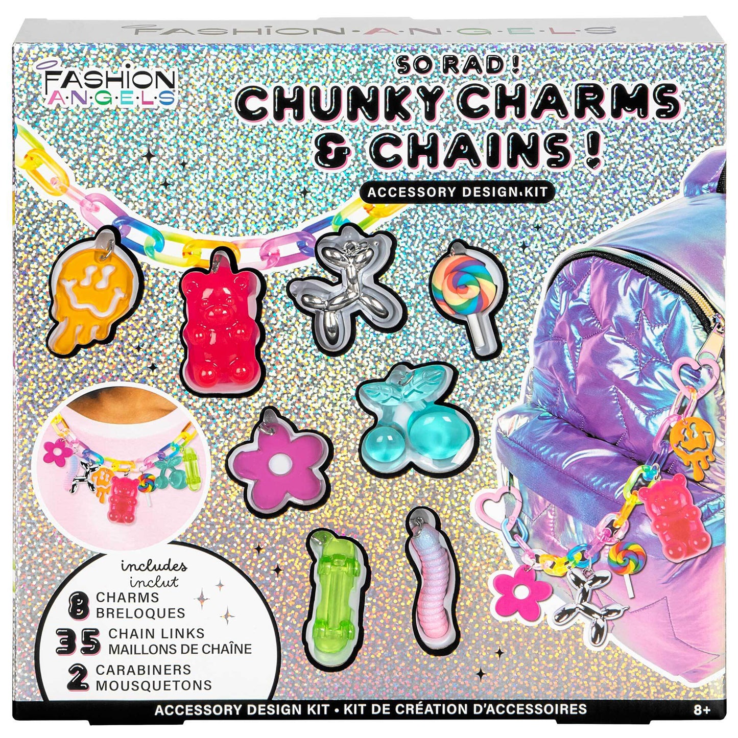 Fashion Angels So Rad Chunky Charms & Chains Accessory Design Kit with colorful charms and chain links