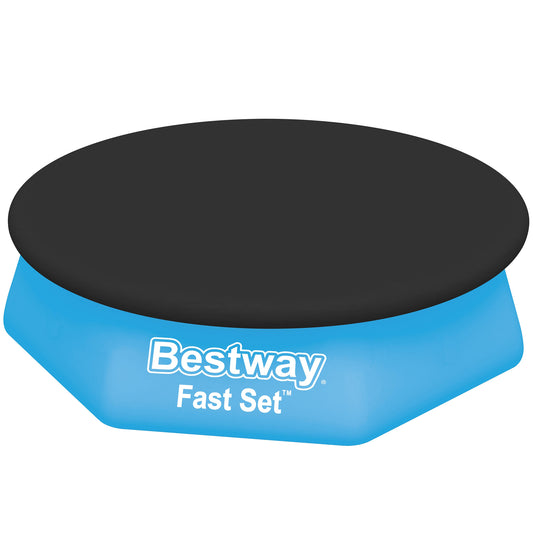 Bestway Fast Set 8' Pool Cover - Black and Blue Round Cover