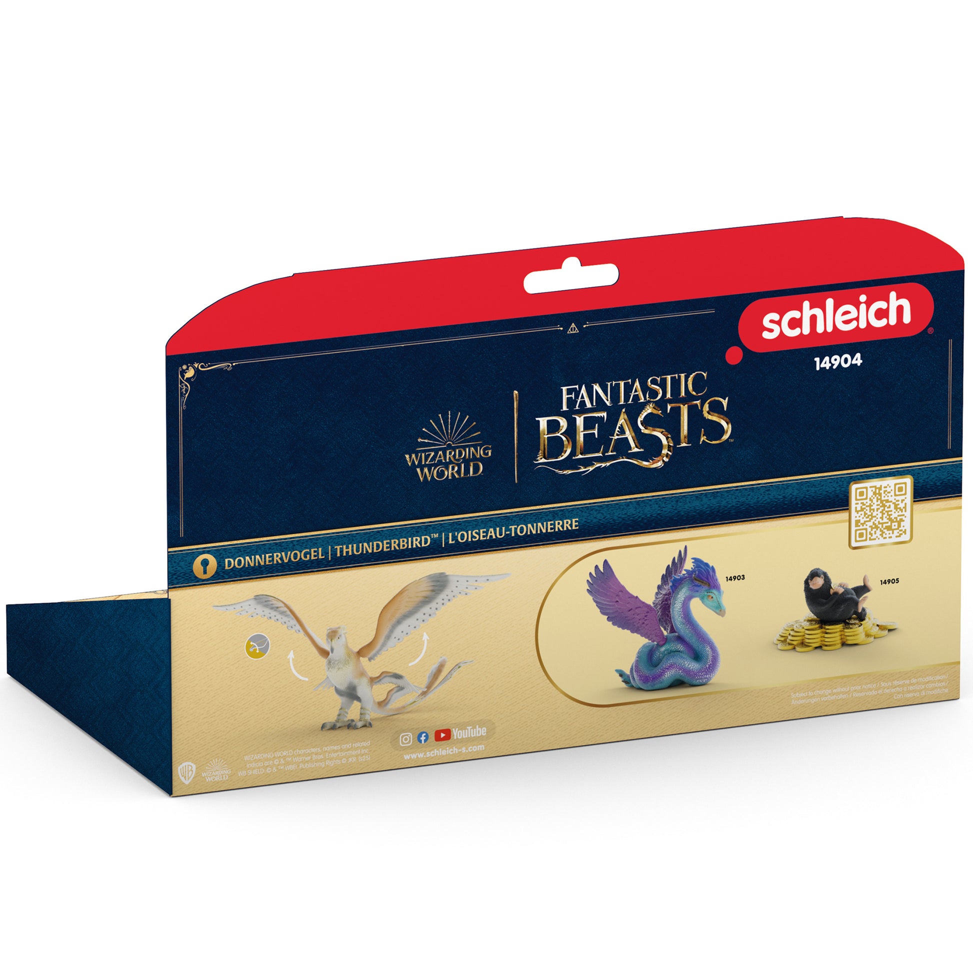 Schleich Wizarding World Thunderbird figure with purple wings in packaging