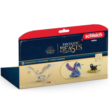 Schleich Wizarding World Thunderbird figure with purple wings in packaging