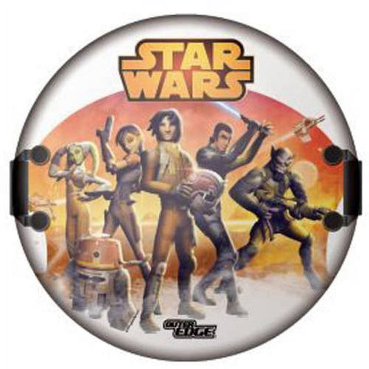 Star Wars Darth Vader Head Shape 24" Foam Sled featuring classic characters and logo on white oval sled with black handles
