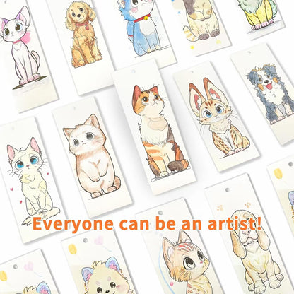 COIPLAY Watercolor Art Kit - Meow & Bark with cute cat and dog illustrations