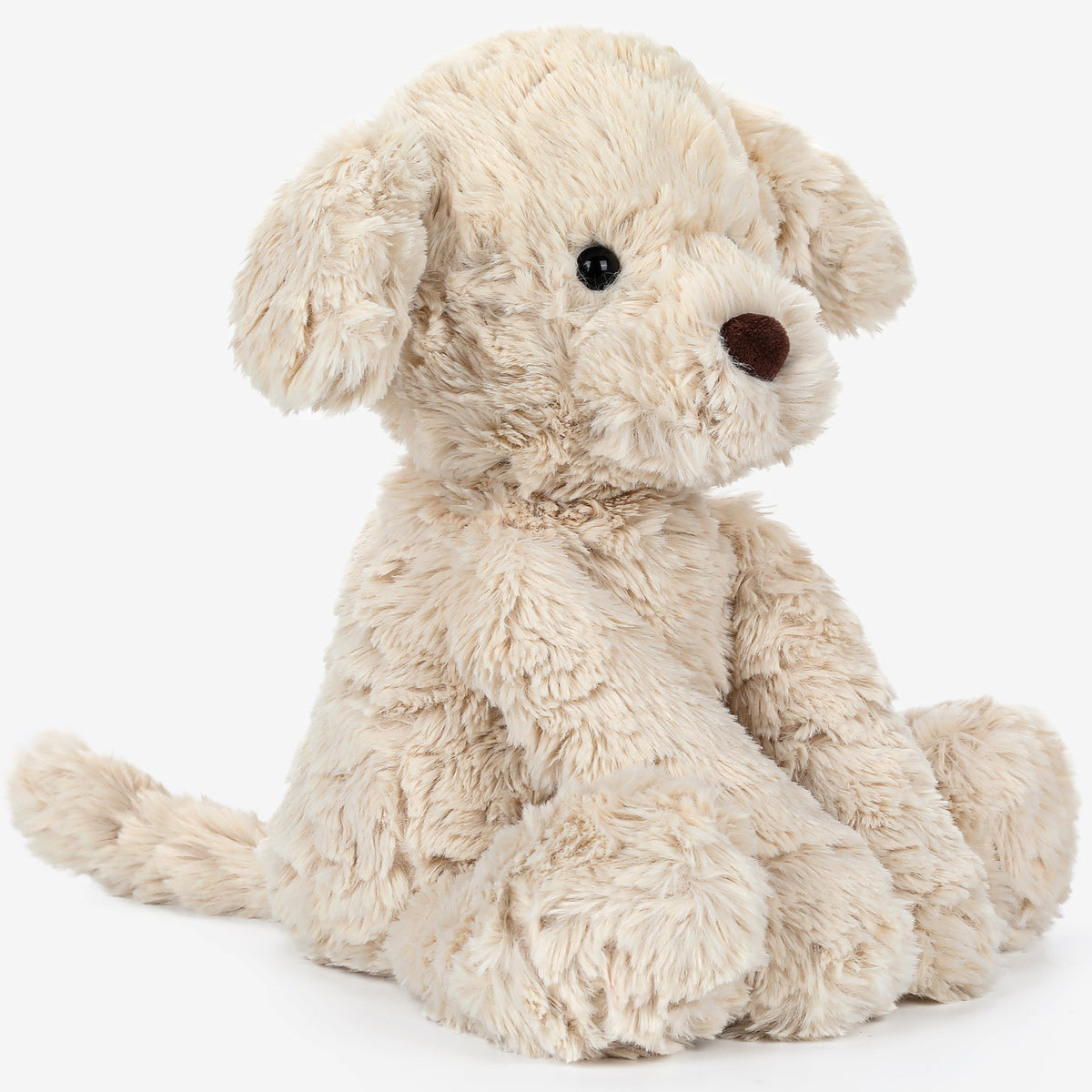 MCHUGS Madeline Cute Pet Plush Stuffed Animal, cream-colored puppy with floppy ears and brown nose, sitting upright