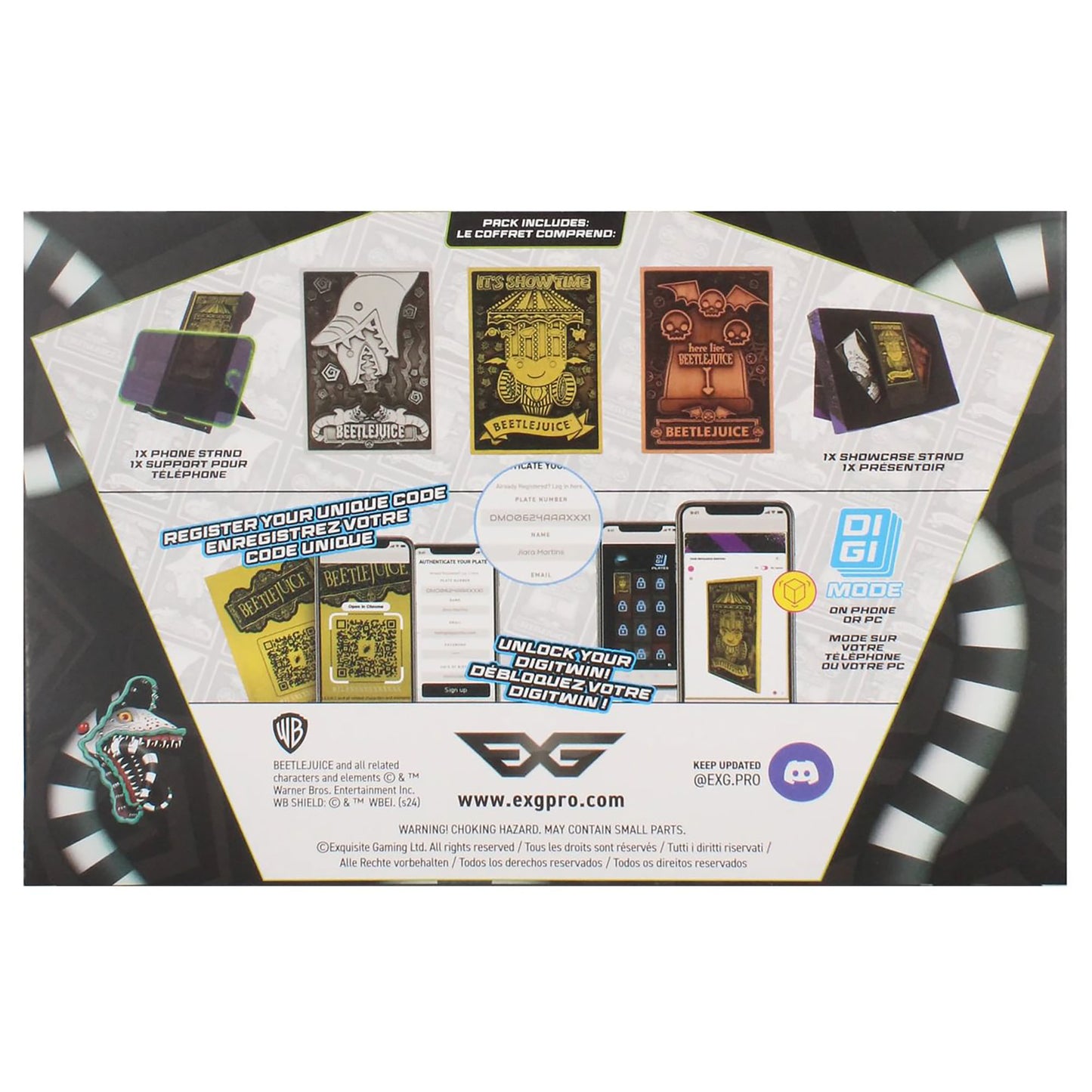 Exquisite Gaming Beetlejuice Digiplate Starter Pack with 3 Metal Cards Phone Stand