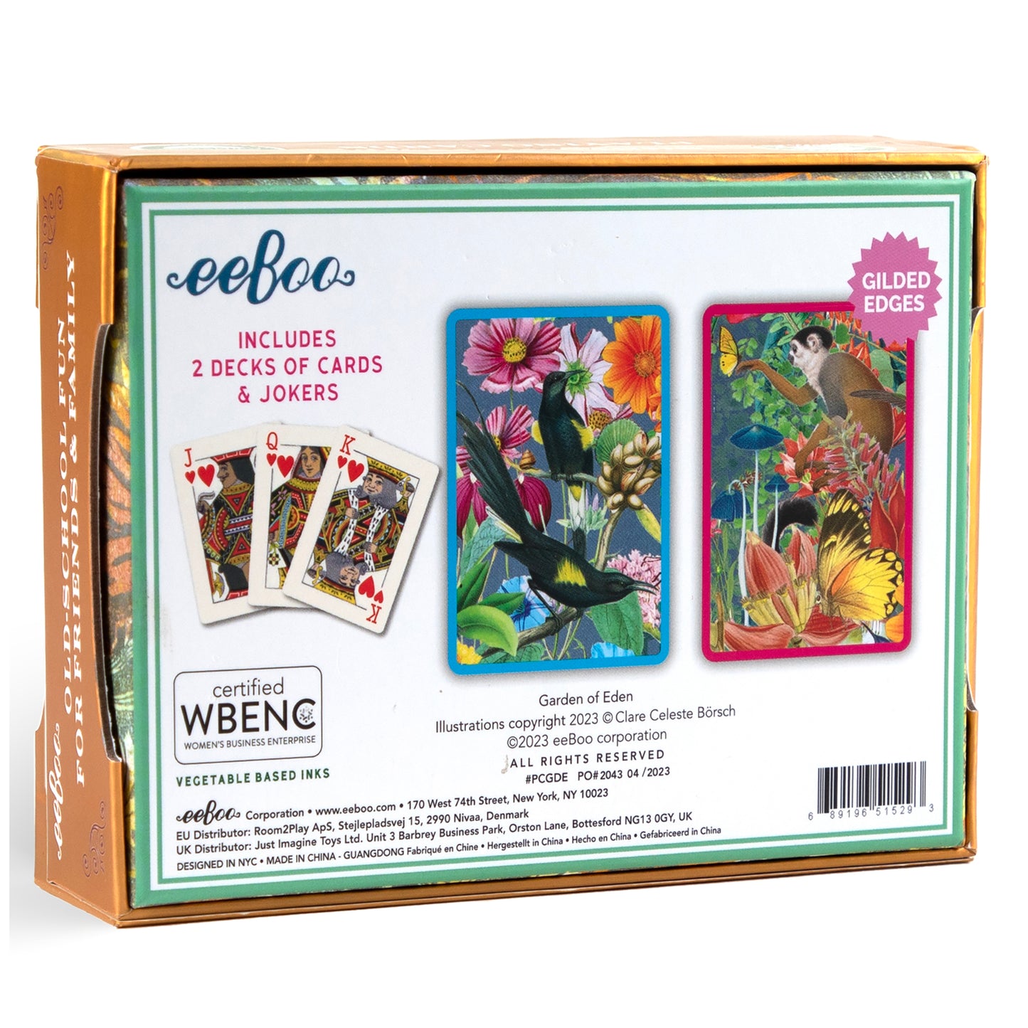 Garden of Eden Deluxe Playing Card Decks with Gilded Edges
