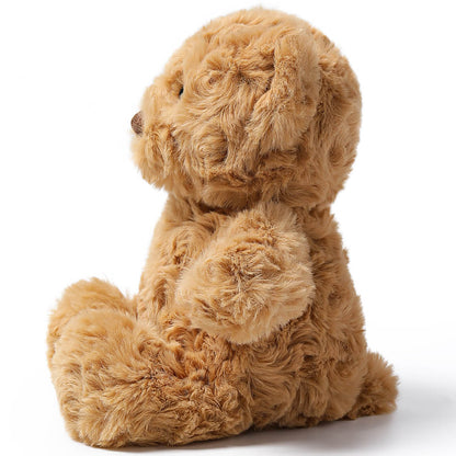 MCHugs Forest Series Betty Bear 7-inch plush, tan-colored bear with curly texture and friendly face, shown from front...
