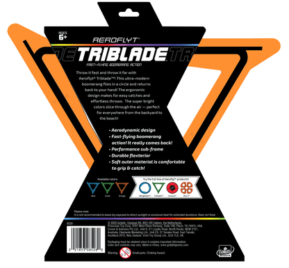 Goliath Sports Aeroflyt Triblade Boomerang in Vibrant Orange