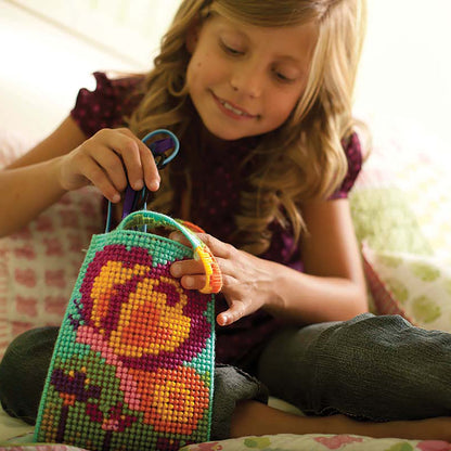 Easy-To-Do Cross Stitch colorful rainbow pouch craft kit for kids