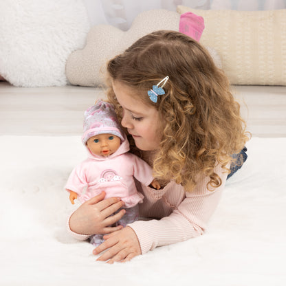My First Baby Doll 11 inch pink with rainbow design and matching hat