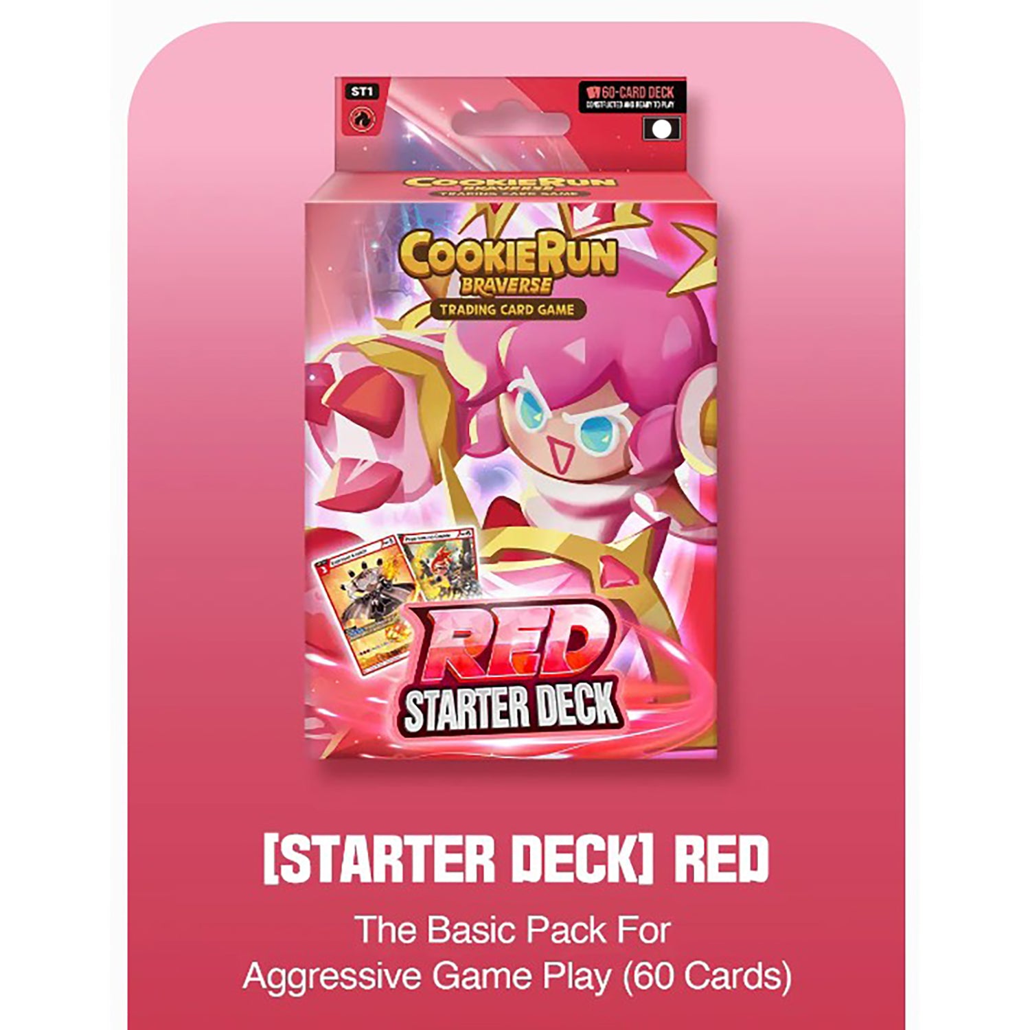 CookieRun Braverse Red Starter Deck Trading Card Game - 60 Card TCG Pack