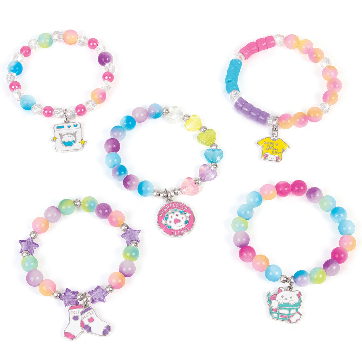 MIR Magical Cat Bead Washing Bracelet Kit - Pink & Purple