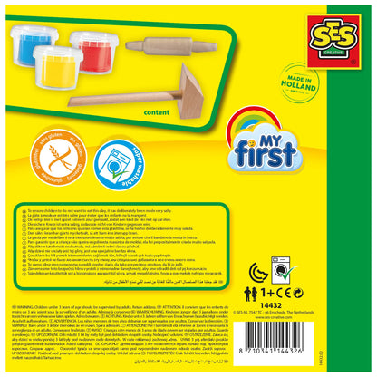 SES Creative My First Dough Set - Red/Blue/Yellow with Wooden Tools