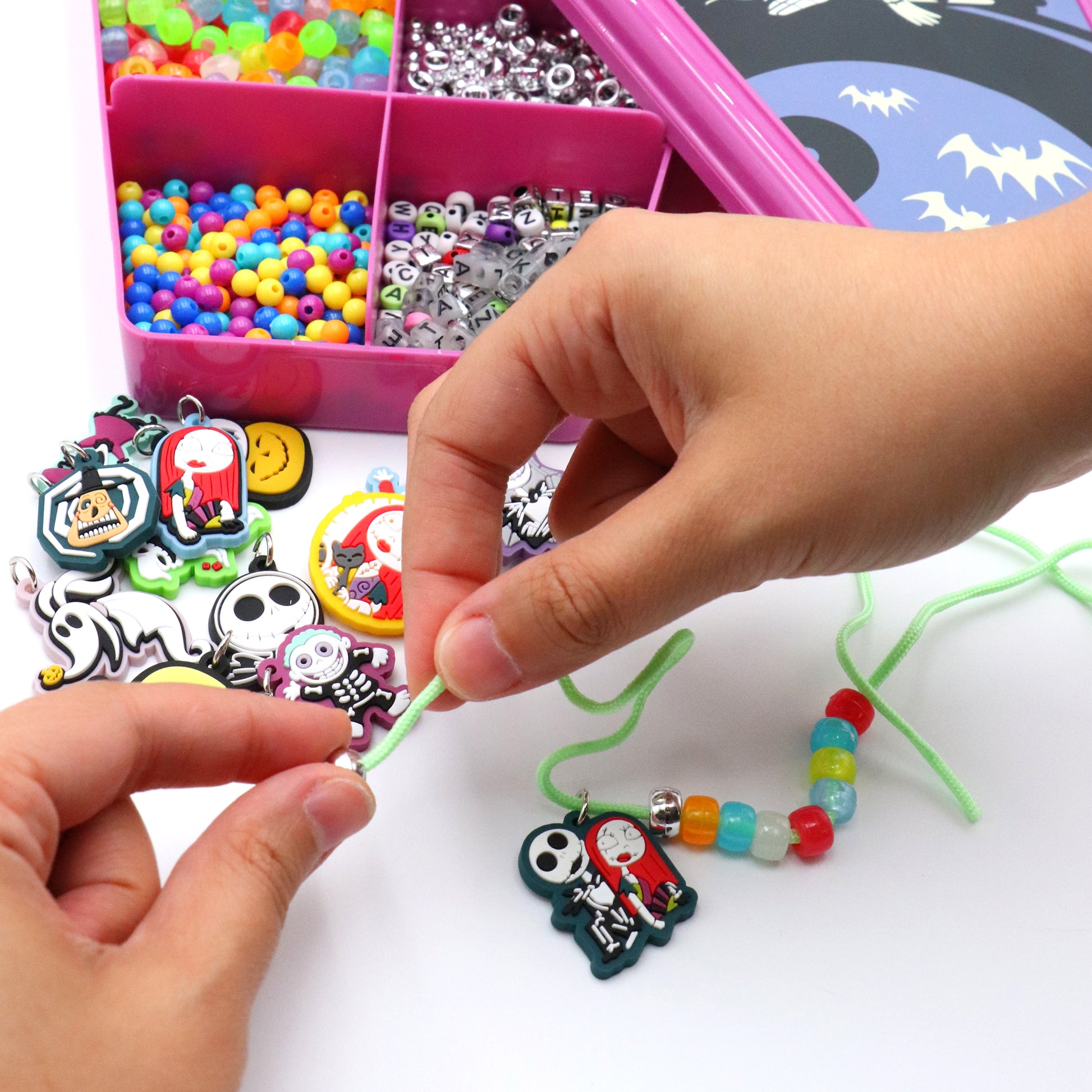 Nightmare Before Christmas Jewelry Activity Set with glow-in-the-dark beads and character charms
