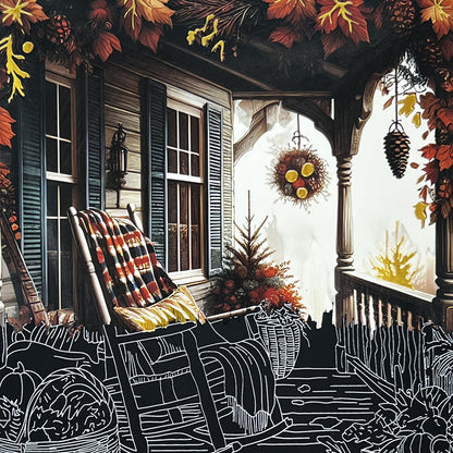 Scratch Art Paper Pad Fall Florals featuring autumn leaves and decorative designs