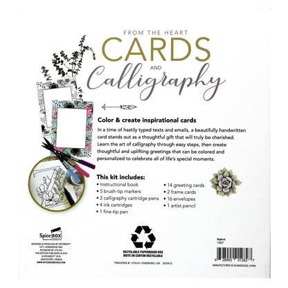 Sketch Plus Cards & Calligraphy kit with instructional book, markers, pens, greeting cards, and envelopes
