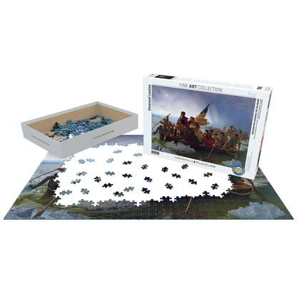Eurographics Washington Crossing the Delaware 1000 piece puzzle with box and assembled pieces