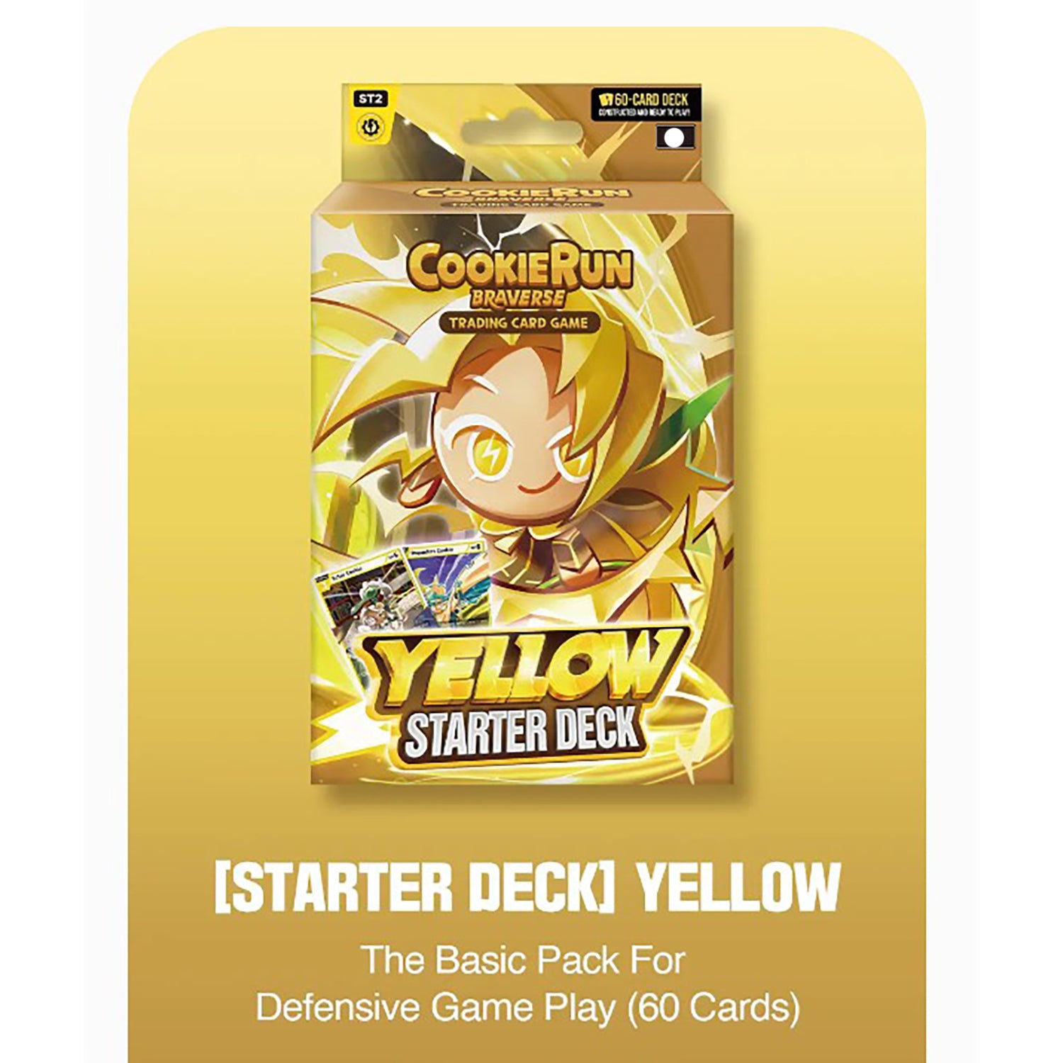 CookieRun Braverse Yellow Starter Deck TCG - 60 Card Defensive Game Play Pack