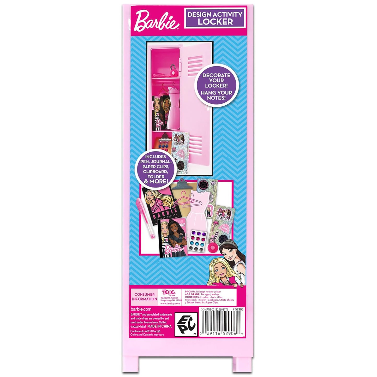 Barbie Design Activity Locker with pink storage, decorative accessories and supplies