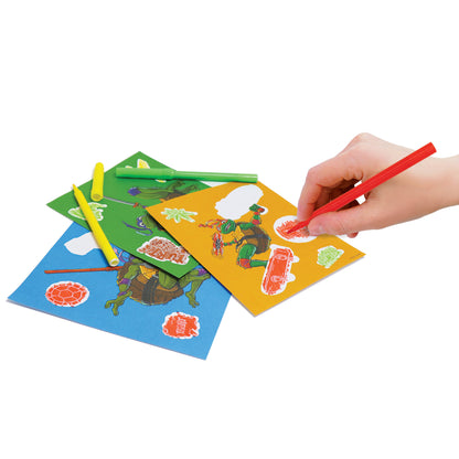 TMNT Deluxe Activity Set with colored cards, markers, and turtle designs