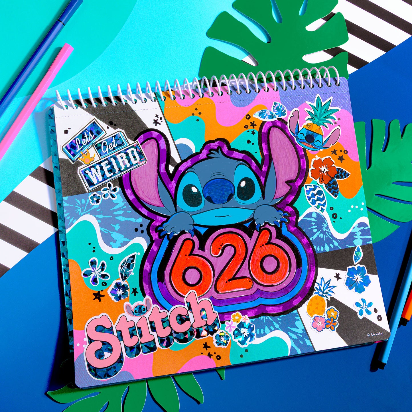 Fashion Angels Disney Stitch Color & Collage Kit - Creative Poster Set for Kids 8+